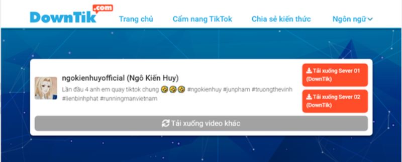 tải video TikTok về điện thoại